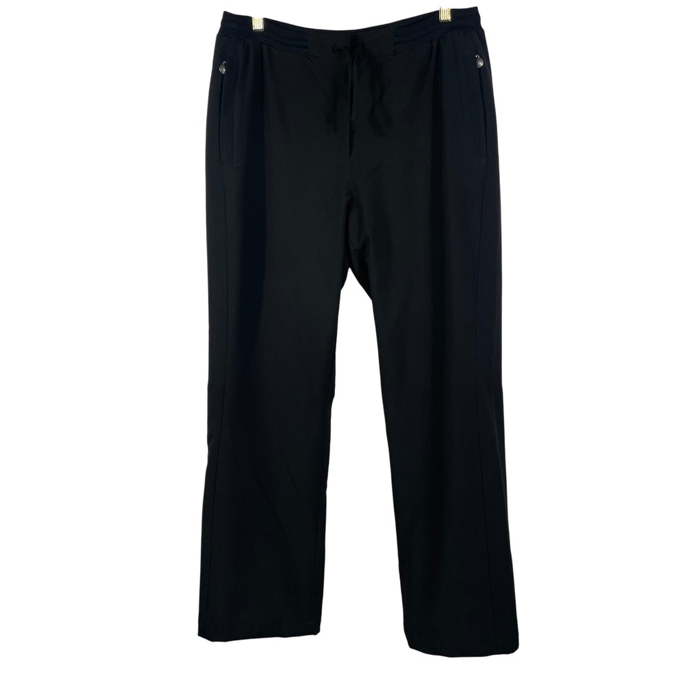 GOLFINO Women's Lined Black Golf Pants Size 16 Stretch, Drawstring Waist Outdoor